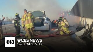 Sacramento Metro Fire has specialized training for EV fires [upl. by Noraf579]