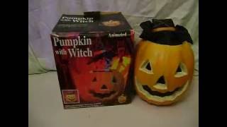 GEMMYHALLOWEEN DECORATIONPUMPKIN WITH WITCHANIMATEDSOUNDMOTIONBOX1995 [upl. by Ahsak]