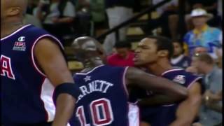 Vince Carter dunks OVER 72 Fredrick Weis in 2000 Olympics HD English [upl. by Idnis807]