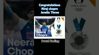 Niraj chopra wins silver medal 🥈at paris 2024 Olympics Javelin Throw [upl. by Earised410]