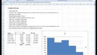 Excel 2007 Tutorial  Histogramm kumulierte Häufigkeit Diagramm [upl. by Acimot]