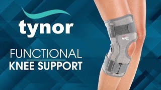 Tynor Functional Knee Support for controlled knee compression with a rigid hinge support system [upl. by Suoiradal618]