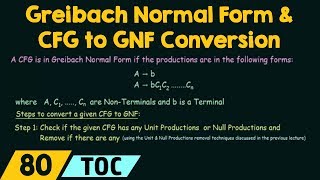 Greibach Normal Form amp CFG to GNF Conversion [upl. by Servetnick583]