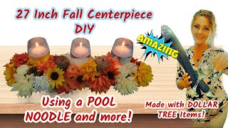 DIY Dollar Tree Fall Centerpiece Using a Pool Noodle and More [upl. by Olcott360]