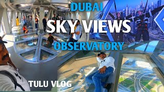 Sky VIEWS OBSERVATORY DUBAI GLASS SLIDE 😲GLASS WALK ADDRESS SKY VIEW HOTEL 🇦🇪 TULU VIOG [upl. by Feetal525]