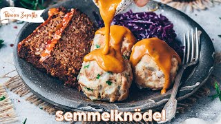 Semmelknödel einfach selber machen  Omas Rezept ohne Ei Vegan [upl. by Ellennad]