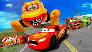 ⚠️Mcqueen in Trouble⚠️ Angry MCQUEEN EATER MONKEY amp Zombie Chick Hick🆚McQueen in BeamNGDrive [upl. by Conan430]