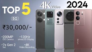 Top 5 Mobile Phones Under 30000  March 2024   7s Gen 2 Soc 4K  Best Phone Under 30000 [upl. by Anama]