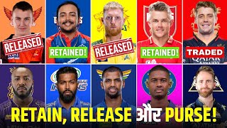 IPL 2024  ALL 10 Teams Final Retention Released Players List and Purse  ANALYSIS [upl. by Waechter]