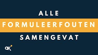 Alle formuleerfouten samengevat [upl. by Sacrod722]