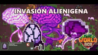 Invasión Alienígena The Hivemind Infection  ¡El Mod Más Desafiante de WorldBox [upl. by Atiekram68]