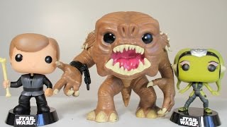 Star Wars RANCOR OOLA amp LUKE SKYWALKER Funko Pops review [upl. by Eneryc]