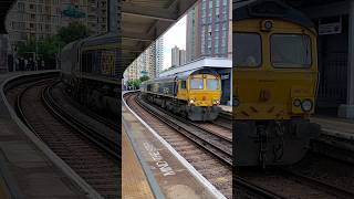 GBRF Class 66 passes through Lewisham 11th June 2024 [upl. by Gemperle]