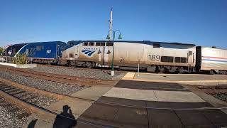 Amtrak train 6 California Zephyr amp 11 Coast Starlight in Martinez Ca 111024 [upl. by Cynthie]