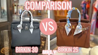 Hermes Birkin 25 Vs Birkin 30  Birkin sizes comparison  Which birkin size is better [upl. by Ingram640]