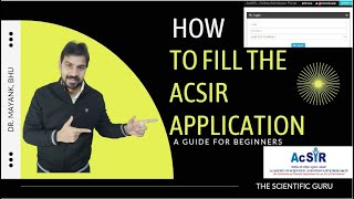 AcSIR PhD admission 202223 How to Fill The Form II Dr Gangwar [upl. by Ttemme]