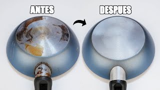 Deja limpio tus sartenes con BICARBONATO y VINAGRE en unos simples pasos [upl. by Newob718]