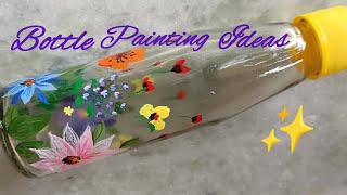 Diy Bottle Art  Bottle Painting Ideas  Easy Bottle Painting  Simple Glass Painting [upl. by Haimaj]