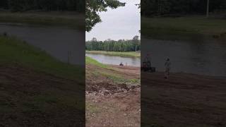 Snowmobile goes over pond [upl. by Akenaj384]