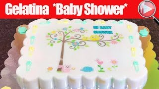 Gelatina de Baby Shower con Transfer para NiñoNiña  Recetas en Casayfamiliatv [upl. by Haizek]