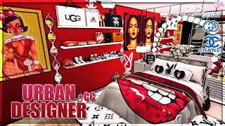 💖 URBAN DESIGNER BEDROOM  CC FOLDER amp DOWNLOAD  GUCCI CHANEL LVMORE  Sims 4 Speed Build [upl. by Ahsiekahs379]