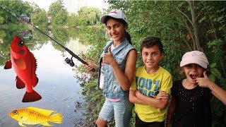 Kids First time Catching a Fish Family Fun Vlog [upl. by Mitchel]