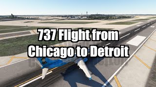 737 Flight from Chicago KORD to Detroit KDTW  PMDG [upl. by Monie]