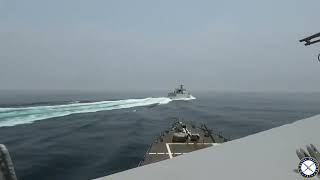 Chinese Warship Cuts Across Bow of US Destroyer in the Taiwan Strait [upl. by Aihsela]