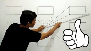 WALL PAINT 3D OPTICAL ILLUSION  GREAT FOR INTERIOR DESIGN  WALL ART PAINTING DECORATION [upl. by Pulcheria]