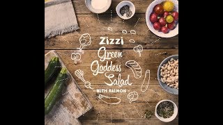 ZizziRecipes  Green Goddess Salad with Salmon [upl. by Rehpotsyrhc212]