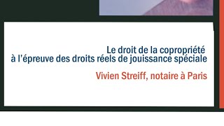 0315 Aménagement contractuel des nouveaux droits réels  Vivien Streiff [upl. by Aeriel]