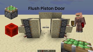 Hidden 3 By 2 Flush Piston Door in Minecraft  60 Seconds [upl. by Nwahsor]