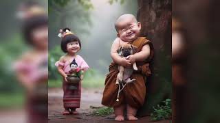 little monk so cute 🥰😘🌻 little monk 💕  so bushist monk  newvideo youtubevideo [upl. by Nnitsuj134]