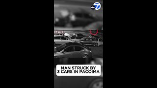 LAPD releases surveillance video after man struck by 3 cars in Pacoima [upl. by Law]