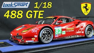 Looksmart 118 Ferrari 488 GTE unbox amp review [upl. by Llahsram968]