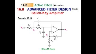 Advance Filter Design  Sallen Key Lowpass Filter  Example 1614 Hayt  ENA 1682 [upl. by Samella628]