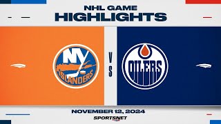 NHL Highlights  Islanders vs Oilers  November 12 2024 [upl. by Fleur]