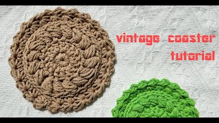 Crochet one set of vintage coasters yourself crochet tutorialcrochet for beginners [upl. by Aniraz391]