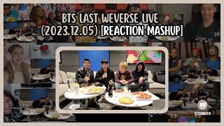 BTS BTS Last Weverse Live 20231205 — Rm V Jimin amp JungKook  Reaction mashup [upl. by Ahsiatal]