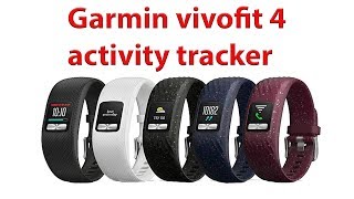 Garmin vivofit 4 activity tracker always on color display over 1 year battery life [upl. by Annoyik]