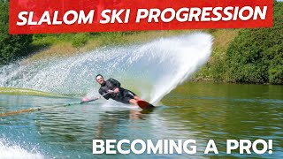 Learning to Slalom Ski Like the Professionals  Progress [upl. by Hayalat]