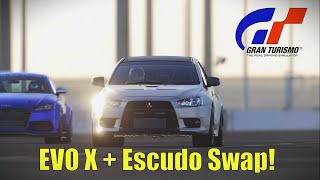 Gran Turismo 7 Mitsubishi Lancer EVO X  Escudo Swap  DRAG Tune  9Second Monster [upl. by Goldenberg]