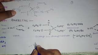 synthesis of barbitalbarbituratesunit4 DRUGS ACTING ON CNS [upl. by Murdock534]