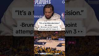 Jalen Brunson says late 3PT attempt was quotterrible decisionquot [upl. by Aidnic]