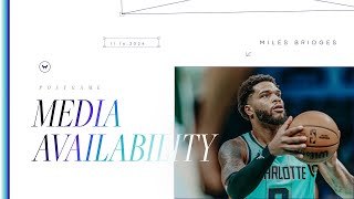 Hornets vs Bucks Miles Bridges Postgame Media Availability  11162024 [upl. by Aimit]