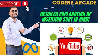 Detailed Explanation of Insertion Sort in Hindi [upl. by Erminna373]