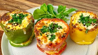 Easy Cheesy Egg Stuffed Peppers – Delicious LowCarb Meal Idea [upl. by Akeme]