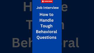 How To Handle Tough Behavioural Questions howto shortvideo short latest shorts job [upl. by Annatnas]