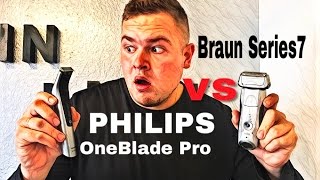 Rasieren aber RICHTIG  Braun Series 7 vs PHILIPS OneBlade Pro Vergleich [upl. by Brunelle25]