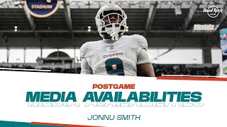 TE Jonnu Smith meets with the media after LVvsMIA  Miami Dolphins [upl. by Yhtamit]